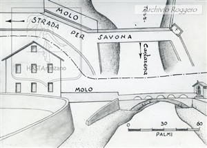 Disegno di C. Roggero
zona dove sorgeva il ponte di S. Antonio
